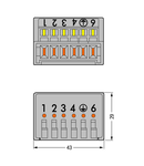 Male connector; 6-pole; gray