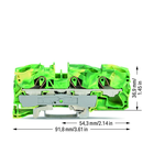 3-conductor ground terminal block; 16 mm²; suitable for Ex e II applications; side and center marking; for DIN-rail 35 x 15 and 35 x 7.5; Push-in CAGE CLAMP®; 16,00 mm²; green-yellow