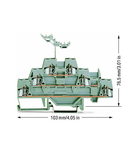 Triple-deck terminal block; Through/through/through terminal block; for DIN-rail 35 x 15 and 35 x 7.5; 2.5 mm²; CAGE CLAMP®; 2,50 mm²; gray/gray/gray