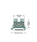 2-conductor through terminal block; 2.5 mm²; side and center marking; for DIN-rail 35 x 15 and 35 x 7.5; CAGE CLAMP®; 2,50 mm²; gray