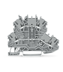 Double-deck terminal block; Through/through terminal block; L/L; without marker carrier; for DIN-rail 35 x 15 and 35 x 7.5; 1 mm²; Push-in CAGE CLAMP®; 1,00 mm²; gray