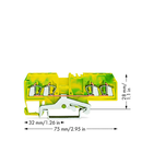 4-conductor ground terminal block; 2.5 mm²; center marking; for DIN-rail 35 x 15 and 35 x 7.5; CAGE CLAMP®; 2,50 mm²; green-yellow