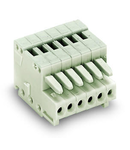 1-conductor female plug; 100% protected against mismating; 0.5 mm²; Pin spacing 2.5 mm; 6-pole; 0,50 mm²; light gray