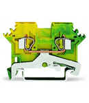 2-conductor ground terminal block; 2.5 mm²; lateral marker slots; for DIN-rail 35 x 15 and 35 x 7.5; CAGE CLAMP®; 2,50 mm²; green-yellow