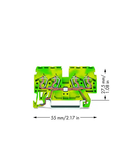 4-conductor ground terminal block; 2.5 mm²; lateral marker slots; for DIN-rail 35 x 15 and 35 x 7.5; CAGE CLAMP®; 2,50 mm²; green-yellow