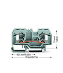 2-conductor through terminal block; 10 mm²; center marking; for DIN-rail 35 x 15 and 35 x 7.5; CAGE CLAMP®; 10,00 mm²; gray