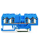 4-conductor through terminal block; 2.5 mm²; suitable for Ex i applications; center marking; for DIN-rail 35 x 15 and 35 x 7.5; CAGE CLAMP®; 2,50 mm²; blue