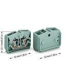 2-conductor center terminal block; without push-buttons; 2.5 mm²; CAGE CLAMP®; 2,50 mm²; gray