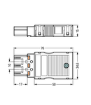 Plug; with strain relief housing; 3-pole; Cod. A; 4,00 mm²; white