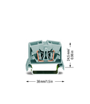 4-conductor miniature through terminal block; 2.5 mm²; with test option; center marking; for DIN-rail 35 x 15 and 35 x 7.5; CAGE CLAMP®; 2,50 mm²; gray