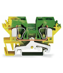 2-conductor ground terminal block; 10 mm²; suitable for Ex e II applications; lateral marker slots; for DIN-rail 35 x 15 and 35 x 7.5; CAGE CLAMP®; 10,00 mm²; green-yellow