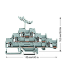 Triple-deck terminal block; Through/through/through terminal block; with additional jumper position on lower level; for DIN-rail 35 x 15 and 35 x 7.5; 2.5 mm²; CAGE CLAMP®; 2,50 mm²; gray/gray/gray