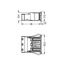 Snap-in socket; 3-pole; Cod. A; 4,00 mm²; black