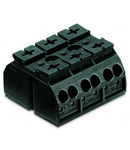 4-conductor chassis-mount terminal strip; 3-pole; without ground contact; for 3 mm ø screw and nut; 4 mm²; 4,00 mm²; black