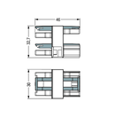 3-way distribution connector; 3-pole; Cod. A; 1 input; 3 outputs; black