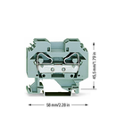 2-conductor through terminal block; 16 mm²; lateral marker slots; for DIN-rail 35 x 15 and 35 x 7.5; CAGE CLAMP®; 16,00 mm²; gray