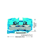 2-conductor through terminal block; 16 mm²; for Ex e II and Ex i applications; side and center marking; for DIN-rail 35 x 15 and 35 x 7.5; Push-in CAGE CLAMP®; 16,00 mm²; blue