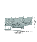 2-conductor/2-pin carrier terminal block; for DIN-rail 35 x 15 and 35 x 7.5; Push-in CAGE CLAMP®; 1,00 mm²; gray