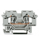 2-conductor through terminal block; 6 mm²; lateral marker slots; for DIN-rail 35 x 15 and 35 x 7.5; CAGE CLAMP®; 6,00 mm²; gray