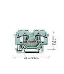 2-conductor through terminal block; 6 mm²; lateral marker slots; for DIN-rail 35 x 15 and 35 x 7.5; CAGE CLAMP®; 6,00 mm²; gray