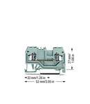 2-conductor through terminal block; 1.5 mm²; center marking; for DIN-rail 35 x 15 and 35 x 7.5; CAGE CLAMP®; 1,50 mm²; gray