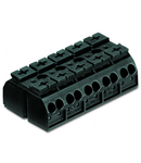 4-conductor chassis-mount terminal strip; 5-pole; without ground contact; for 3 mm ø screw and nut; 4 mm²; 4,00 mm²; black