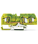 3-conductor ground terminal block; 6 mm²; center marking; for DIN-rail 35 x 15 and 35 x 7.5; CAGE CLAMP®; 6,00 mm²; green-yellow