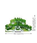4-conductor double deck terminal block; 8-conductor ground terminal block; PE; without marker carrier; suitable for Ex e II applications; internal commoning; for DIN-rail 35 x 15 and 35 x 7.5; 2.5 mm²; Push-in CAGE CLAMP®; 2,50 mm²; green-yellow