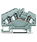 3-conductor through terminal block; 4 mm²; center marking; for DIN-rail 35 x 15 and 35 x 7.5; CAGE CLAMP®; 4,00 mm²; gray