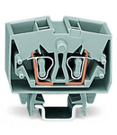 4-conductor miniature through terminal block; 2.5 mm²; with test option; center marking; for DIN-15 rail; CAGE CLAMP®; 2,50 mm²; gray