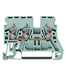 3-conductor through terminal block; 2.5 mm²; lateral marker slots; for DIN-rail 35 x 15 and 35 x 7.5; CAGE CLAMP®; 2,50 mm²; gray