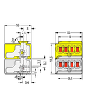 4-conductor modular PCB connector; for individual solder pins; for KNX; 0.8 mm Ø; Pin spacing 5.75 mm; 2-pole; light gray/yellow