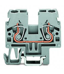 2-conductor through terminal block; 2.5 mm²; side and center marking; for DIN-15 rail; CAGE CLAMP®; 2,50 mm²; gray