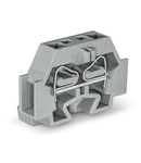 2-conductor terminal block; without push-buttons; with fixing flange; for screw or similar mounting types; Fixing hole 3.2 mm Ø; 4 mm²; CAGE CLAMP®; 4,00 mm²; gray