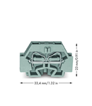 2-conductor terminal block; without push-buttons; with fixing flange; for screw or similar mounting types; Fixing hole 3.2 mm Ø; 4 mm²; CAGE CLAMP®; 4,00 mm²; gray