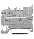 1-conductor/1-pin carrier terminal block; for DIN-rail 35 x 15 and 35 x 7.5; Push-in CAGE CLAMP®; 1,00 mm²; gray