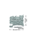 1-conductor/1-pin carrier terminal block; for DIN-rail 35 x 15 and 35 x 7.5; Push-in CAGE CLAMP®; 1,00 mm²; gray