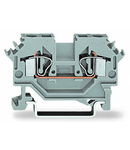 2-conductor through terminal block; 4 mm²; lateral marker slots; for DIN-rail 35 x 15 and 35 x 7.5; CAGE CLAMP®; 4,00 mm²; gray