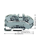 2-conductor supply terminal blocks for distribution boxes; 16 mm²; side and center marking; for DIN-rail 35 x 15 and 35 x 7.5; Push-in CAGE CLAMP®; 16,00 mm²; gray