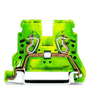 2-conductor ground terminal block; 2.5 mm²; lateral marker slots; for DIN-rail 35 x 15 and 35 x 7.5; CAGE CLAMP®; 2,50 mm²; green-yellow