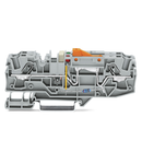 Ground conductor disconnect terminal block; with test option; with orange disconnect link; 24 V; 6 mm²; Push-in CAGE CLAMP®; 6,00 mm²; gray