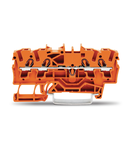 4-conductor through terminal block; 2.5 mm²; suitable for Ex e II applications; side and center marking; for DIN-rail 35 x 15 and 35 x 7.5; Push-in CAGE CLAMP®; 2,50 mm²; orange