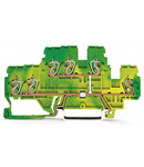 3-conductor, double-deck terminal block; internal commoning; for DIN-rail 35 x 15 and 35 x 7.5; 2.5 mm²; CAGE CLAMP®; 2,50 mm²; green-yellow