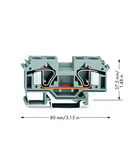 2-conductor through terminal block; 16 mm²; lateral marker slots; for DIN-rail 35 x 15 and 35 x 7.5; CAGE CLAMP®; 16,00 mm²; gray