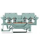 4-conductor through terminal block; 1.5 mm²; lateral marker slots; for DIN-rail 35 x 15 and 35 x 7.5; CAGE CLAMP®; 1,50 mm²; gray