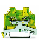 2-conductor ground terminal block; 2.5 mm²; lateral marker slots; for DIN-rail 35 x 15 and 35 x 7.5; CAGE CLAMP®; 2,50 mm²; green-yellow