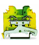 2-conductor ground terminal block; 4 mm²; lateral marker slots; for DIN-rail 35 x 15 and 35 x 7.5; CAGE CLAMP®; 4,00 mm²; green-yellow