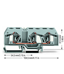 3-conductor through terminal block; 16 mm²; center marking; for DIN-rail 35 x 15 and 35 x 7.5; CAGE CLAMP®; 16,00 mm²; gray