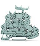 Double-deck terminal block; Through/through terminal block; L/L; with marker carrier; for DIN-rail 35 x 15 and 35 x 7.5; 1 mm²; Push-in CAGE CLAMP®; 1,00 mm²; gray