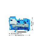 1-conductor N-disconnect terminal block; 6 mm²; Push-in CAGE CLAMP®; 6,00 mm²; blue